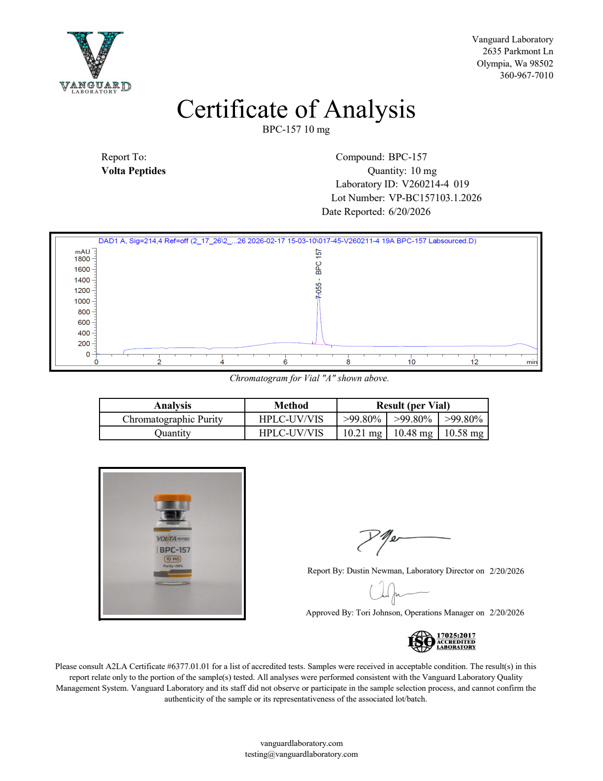 Preview of BPC-157 10mg COA