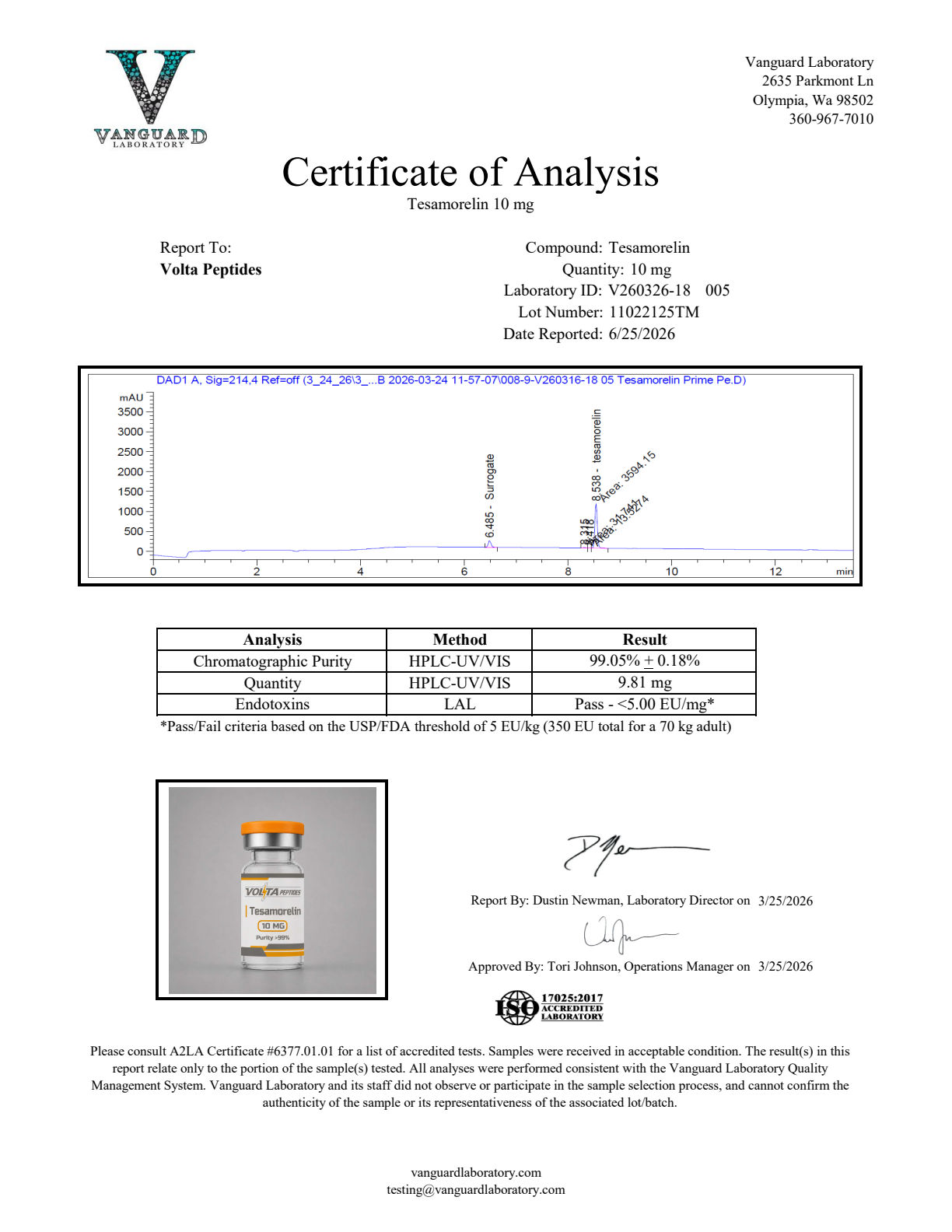 Preview of Tesamorelin 10mg COA